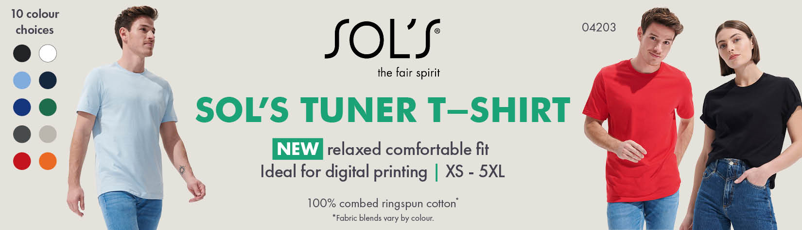 SOL’S Tuner tee – NEW relaxed fit